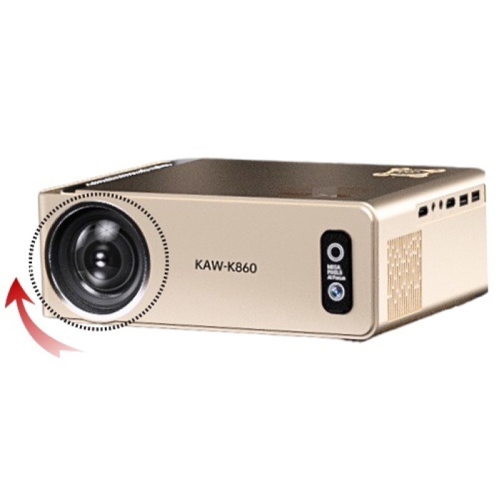 Máy chiếu mini gia đình KAW K860, Tự động lấy nét, Độ phân giải Full HD 1080P