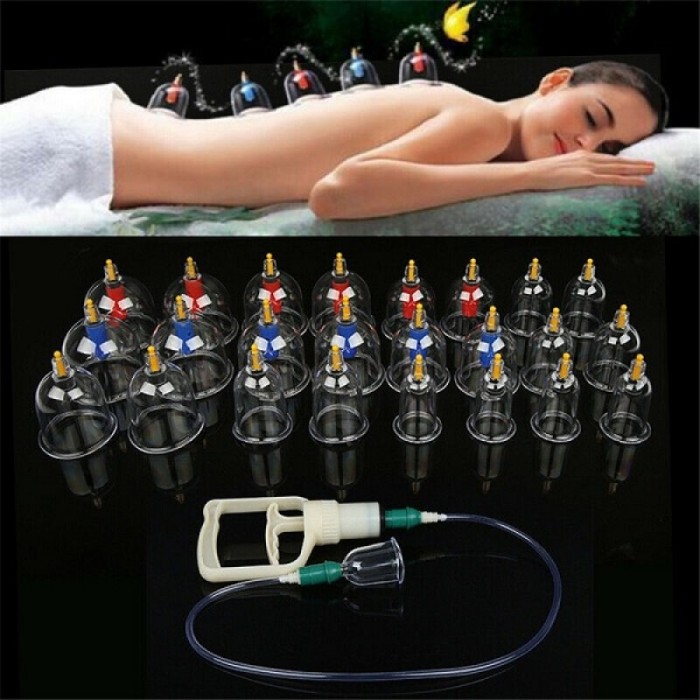 Bộ Giác Hơi Không Dùng Lửa KAW, Bộ 24 Cốc Trong Suốt, Bảo Hành Chính Hãng, An Toàn, Dễ Sử Dụng