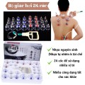 Bộ Giác Hơi Không Dùng Lửa KAW, Bộ 24 Cốc Trong Suốt, Bảo Hành Chính Hãng, An Toàn, Dễ Sử Dụng