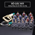 Bộ Giác Hơi Không Dùng Lửa KAW, Bộ 24 Cốc Trong Suốt, Bảo Hành Chính Hãng, An Toàn, Dễ Sử Dụng