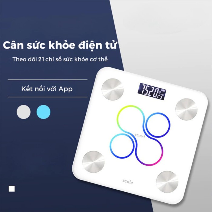 Cân điện tử thông Minh KAW, Phân tích 12 chỉ số cơ thể, Cảm biến siêu nhạy, Kết nối Bluetooth, Màn hình LED hiển thị rõ nét