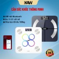 Cân điện tử thông Minh KAW, Phân tích 12 chỉ số cơ thể, Cảm biến siêu nhạy, Kết nối Bluetooth, Màn hình LED hiển thị rõ nét