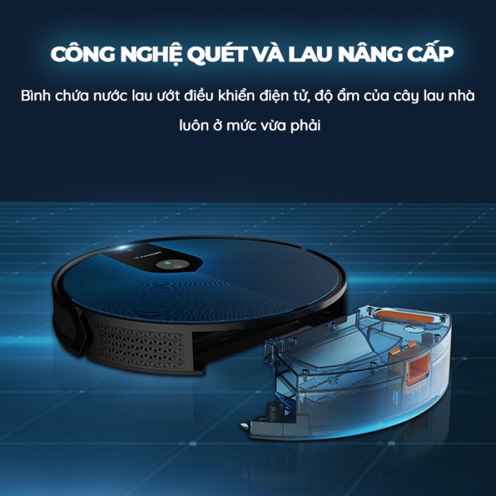 Robot Hút Bụi Lau Nhà KAW – Lực Hút Mạnh, Cảm Biến Chống Rơi, Tự Động Sạc, Điều Khiển Qua APP Tiếng Việt
