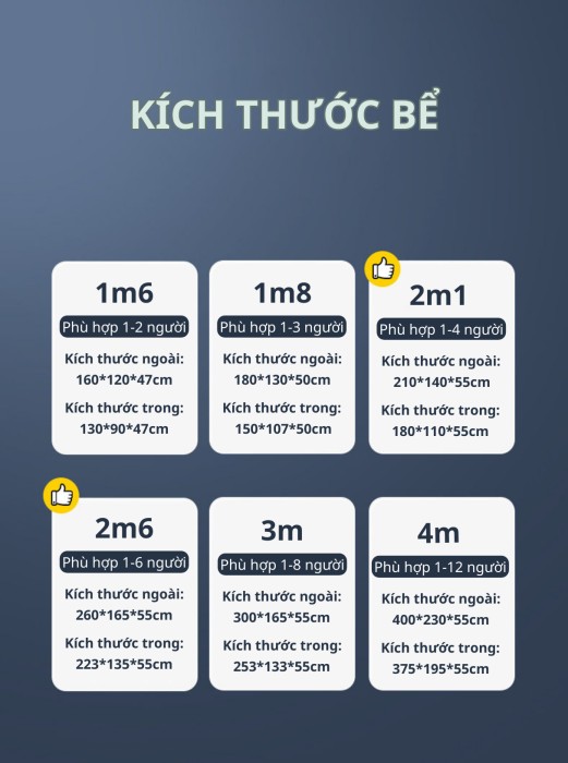 Bể bơi tự động gia đình KAW Hồ Xanh 2m1, An toàn, bền bỉ cho mọi nhà