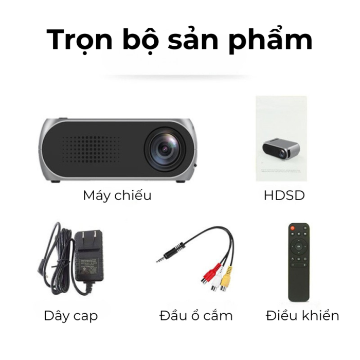 YG320 Mini Projector - Máy chiếu gia đình di động Full HD 1080p, hỗ trợ kết nối đa dạng