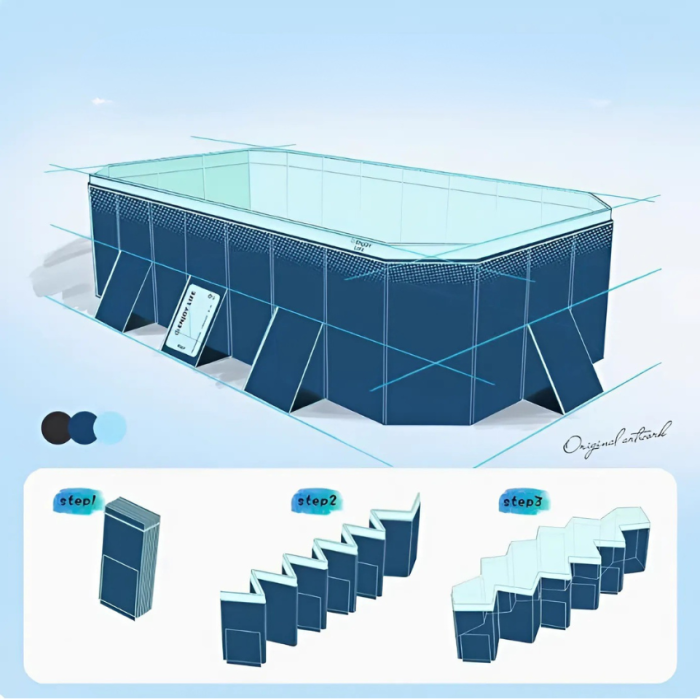 Bể Bơi Không Cần Lắp Ráp – Thiết Kế Mở Nhanh 1 Giây, Gấp Gọn Tiện Lợi, PVC Chống Thấm