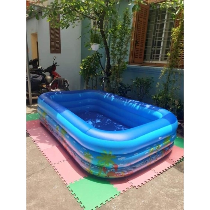 Bể bơi phao 2m6 3 tầng loại dày, Tặng bơm máy, Hàng chính hãng, Bền đẹp