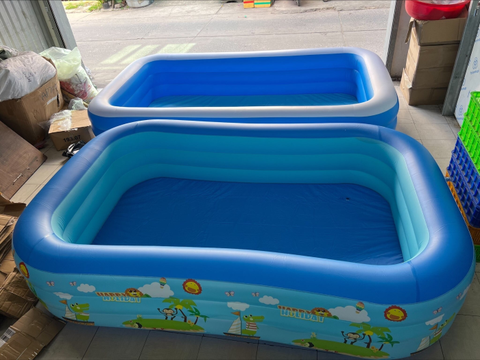 Bể bơi 3m KAW kèm bơm điện + keo vá + đồ chơi rùa – Siêu combo cho bé vui chơi tại nhà