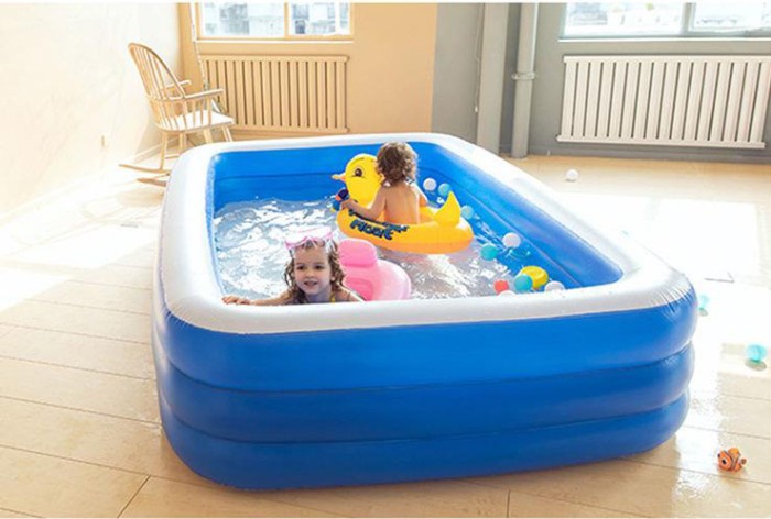 Bể bơi 3m KAW kèm bơm điện + keo vá + đồ chơi rùa – Siêu combo cho bé vui chơi tại nhà
