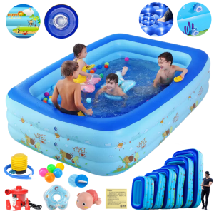 Bể bơi phao chữ nhật 210cm cho trẻ em, Tiện lợi, Bền đẹp, An toàn cho bé