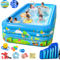 Bể bơi 3m KAW kèm bơm điện + keo vá + đồ chơi rùa – Siêu combo cho bé vui chơi tại nhà