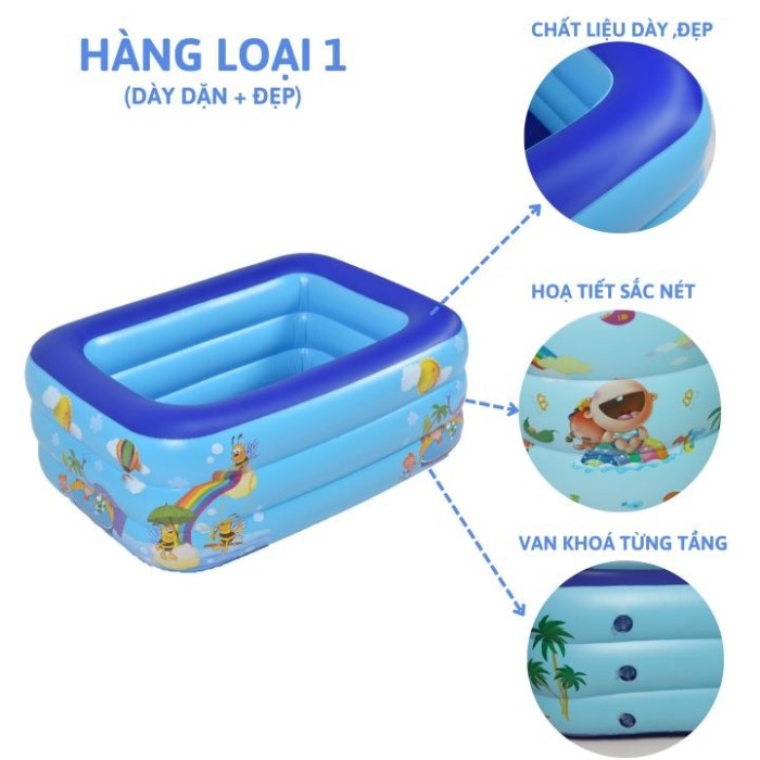 Bể bơi phao 130cm, Thương hiệu KAW, Giải nhiệt mùa hè cho trẻ