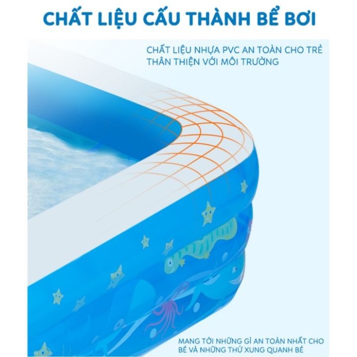 Bể bơi phao 130cm, Thương hiệu KAW, Giải nhiệt mùa hè cho trẻ