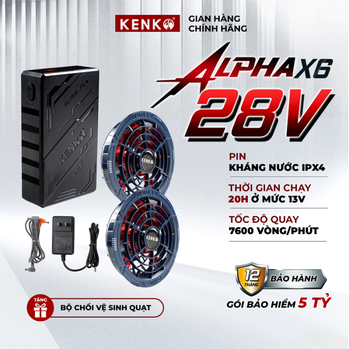 Áo Điều Hòa Kenko Alpha X6 28V – Đỉnh Cao Công Nghệ Làm Mát 2026