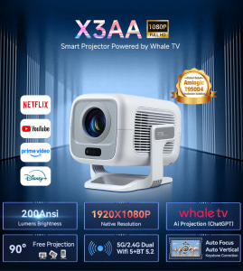 Máy chiếu Mini X3AA 1080P - Tự động lấy nét, Độ sáng cao 600 ANSI