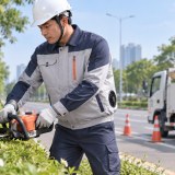 Áo Điều Hòa KAW Xám Than Pin 50.000mAh – Áo Quạt Làm Mát Chính Hãng Phối Màu, Có Dải Phản Quang Cho Công Trường, Nhà Xưởng