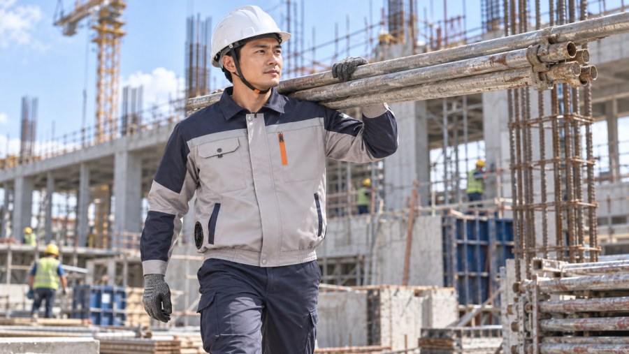 Áo điều hòa KAW xám than cho công nhân công trường