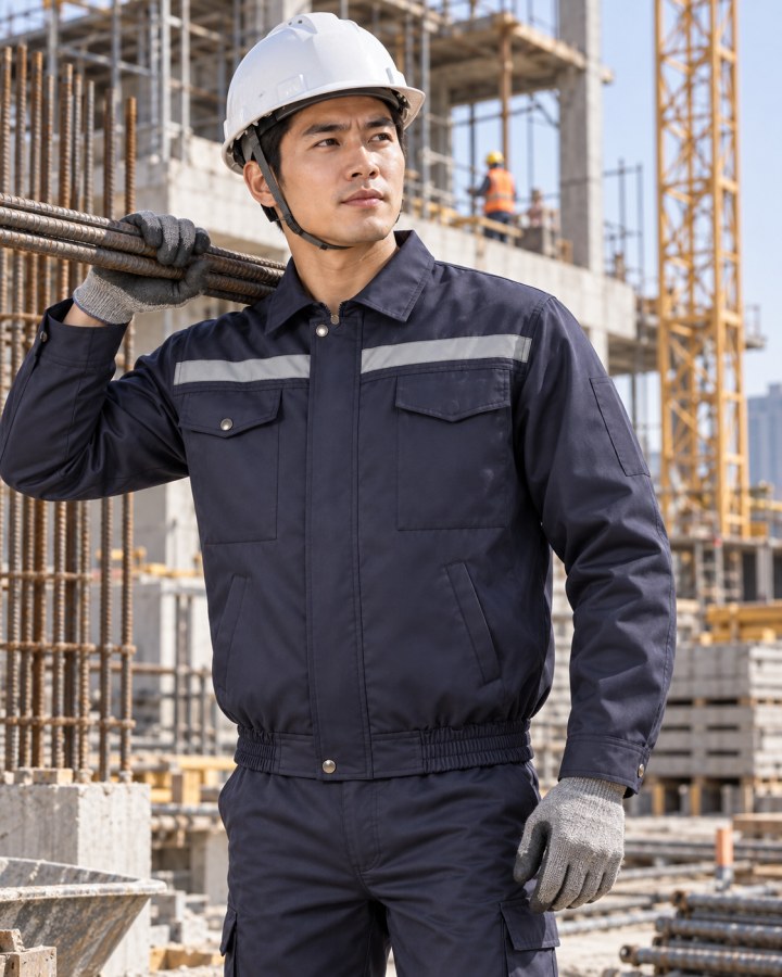 Áo điều hòa KAW xanh than cho công nhân xây dựng